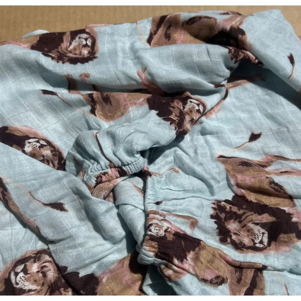 MilkBarn Lion Crib Sheet Bamboo Rayon Cotton Standard Crib 2021 Unused Soft